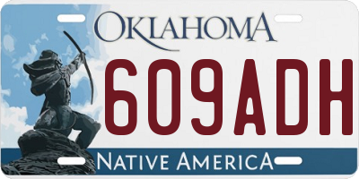 OK license plate 609ADH
