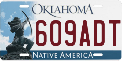 OK license plate 609ADT