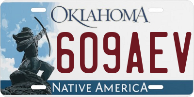 OK license plate 609AEV