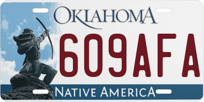 OK license plate 609AFA