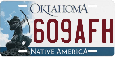 OK license plate 609AFH