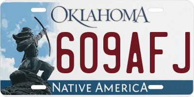 OK license plate 609AFJ