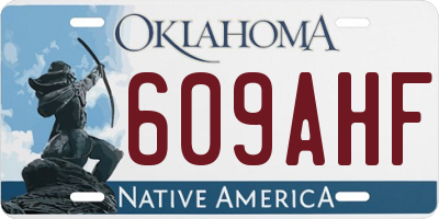 OK license plate 609AHF
