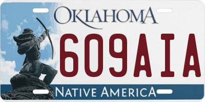 OK license plate 609AIA