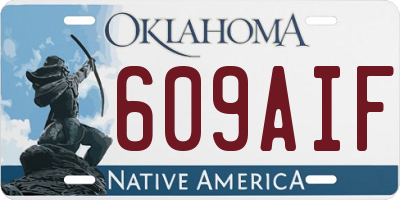 OK license plate 609AIF
