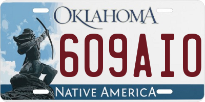 OK license plate 609AIO