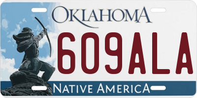 OK license plate 609ALA