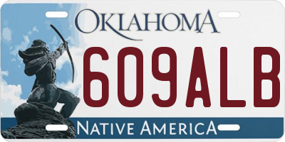 OK license plate 609ALB