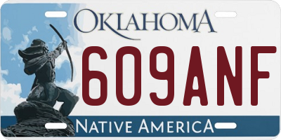 OK license plate 609ANF