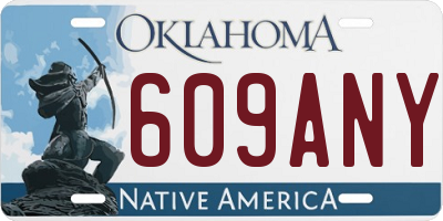 OK license plate 609ANY