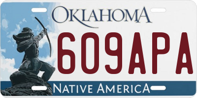 OK license plate 609APA