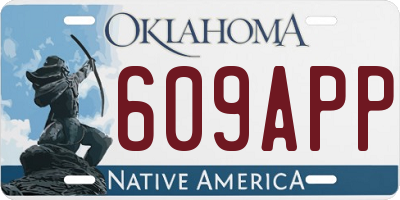 OK license plate 609APP
