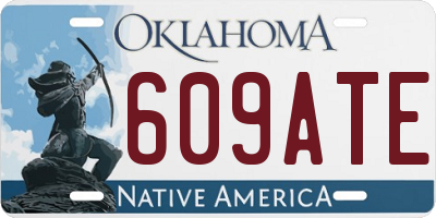 OK license plate 609ATE