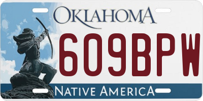 OK license plate 609BPW