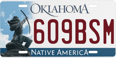 OK license plate 609BSM