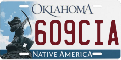 OK license plate 609CIA