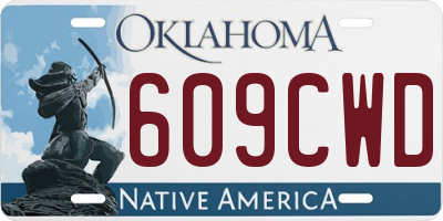 OK license plate 609CWD