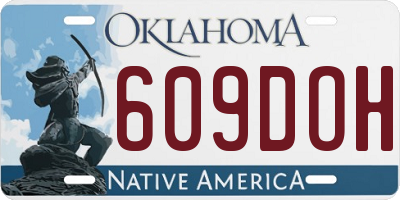 OK license plate 609DOH