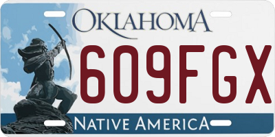 OK license plate 609FGX