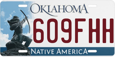 OK license plate 609FHH