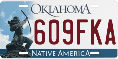 OK license plate 609FKA