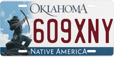 OK license plate 609XNY