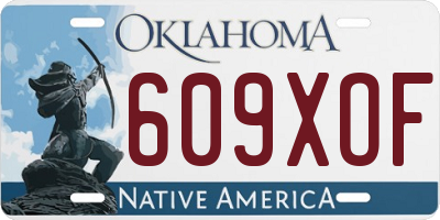 OK license plate 609XOF