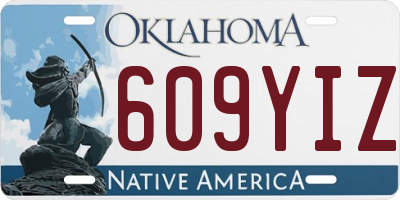 OK license plate 609YIZ