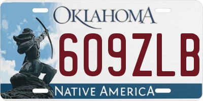 OK license plate 609ZLB