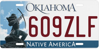 OK license plate 609ZLF