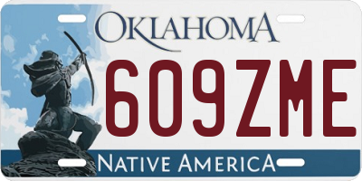 OK license plate 609ZME