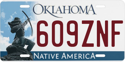 OK license plate 609ZNF