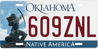 OK license plate 609ZNL