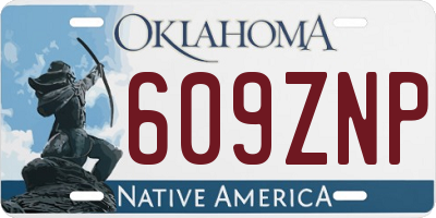 OK license plate 609ZNP