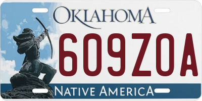 OK license plate 609ZOA