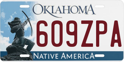 OK license plate 609ZPA