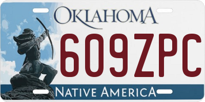 OK license plate 609ZPC