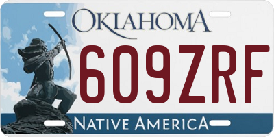 OK license plate 609ZRF