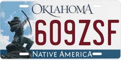 OK license plate 609ZSF