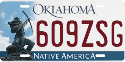 OK license plate 609ZSG