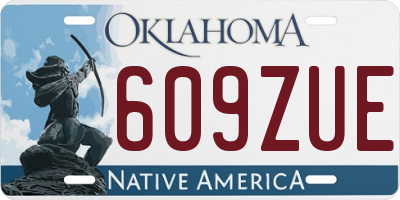 OK license plate 609ZUE