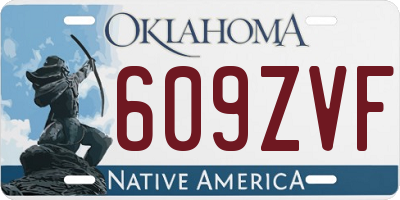 OK license plate 609ZVF