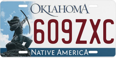 OK license plate 609ZXC