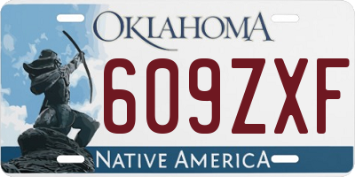 OK license plate 609ZXF