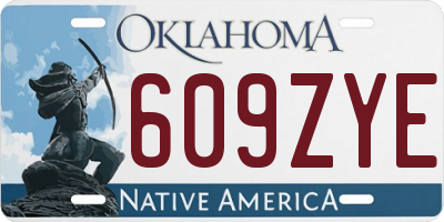 OK license plate 609ZYE