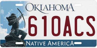 OK license plate 610ACS
