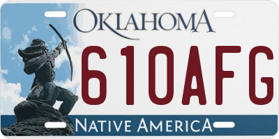 OK license plate 610AFG