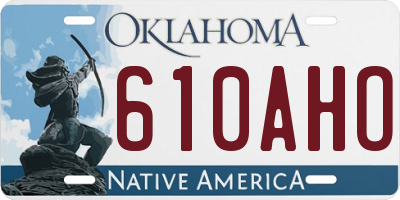 OK license plate 610AHO