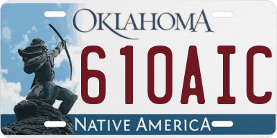 OK license plate 610AIC