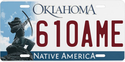 OK license plate 610AME